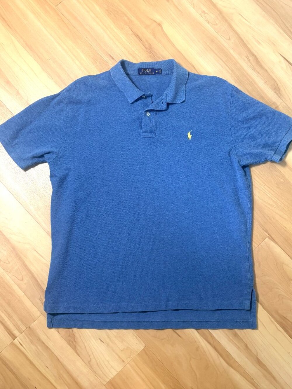 Polo Ralph Lauren Polo Shirt Mens XL Heather Blue Yellow Pony Preppy Classic